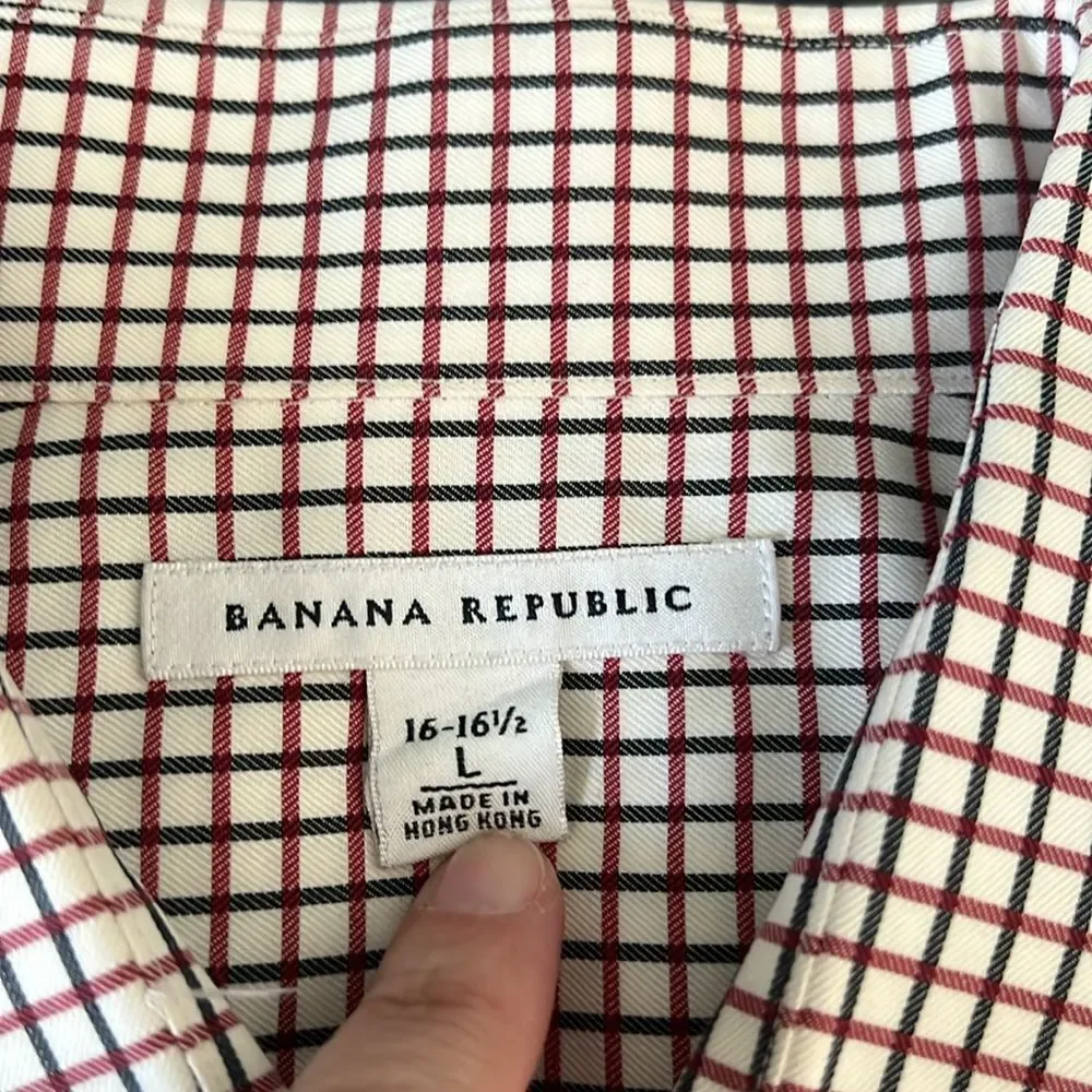 Banana Republic Plaid Button Down Shirt Size Large